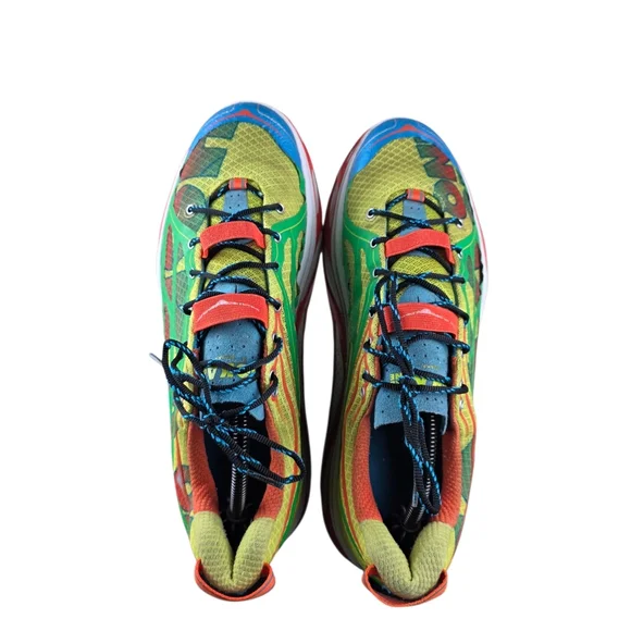 Hoka One One Running Shoes Mens Size 10.5 Yellow Green Orange Blue Huaka Trail - Picture 4 of 8